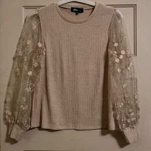 Embroidered Sleeve Top